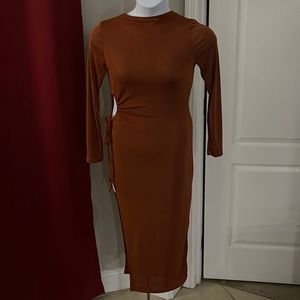 Slinky Maxi Dress with Cutout and Side Slit